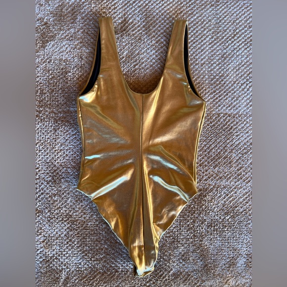 SAINT LAURENT gold bodysuit in Lamé Jersey XS - Picture 4 of 6